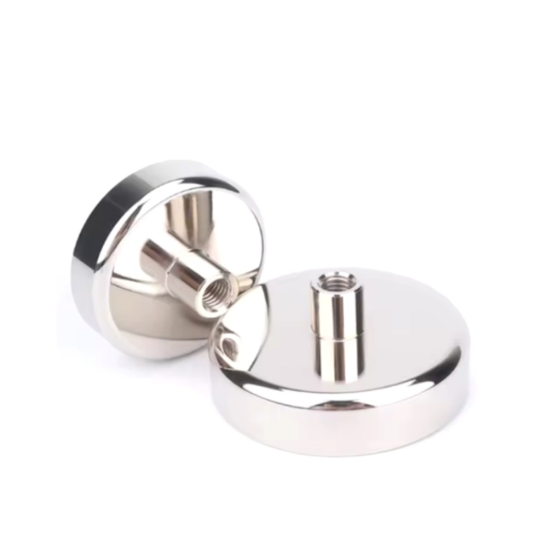 Nickel Coating Neodymium Pot Magnet With Screwed Bush